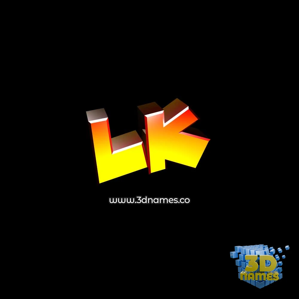 lk in Black Background style - 3D name wallpaper