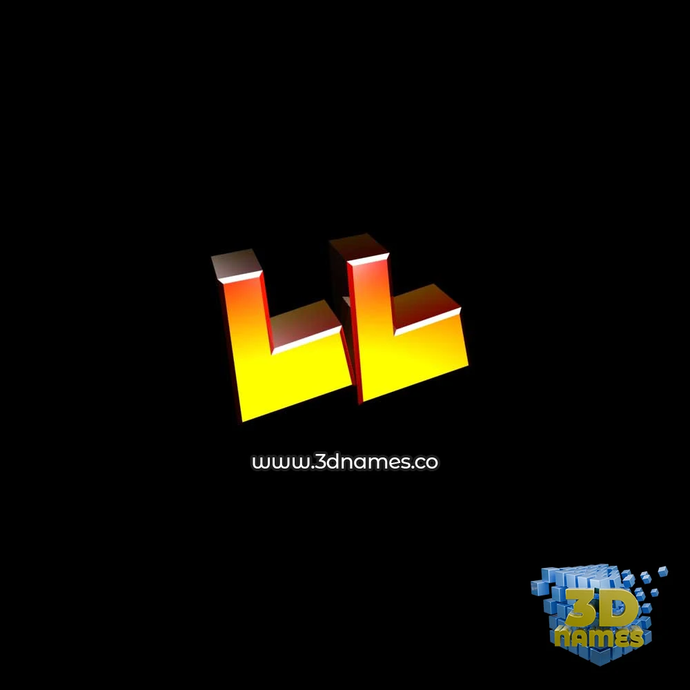 ll in Black Background style - 3D name wallpaper