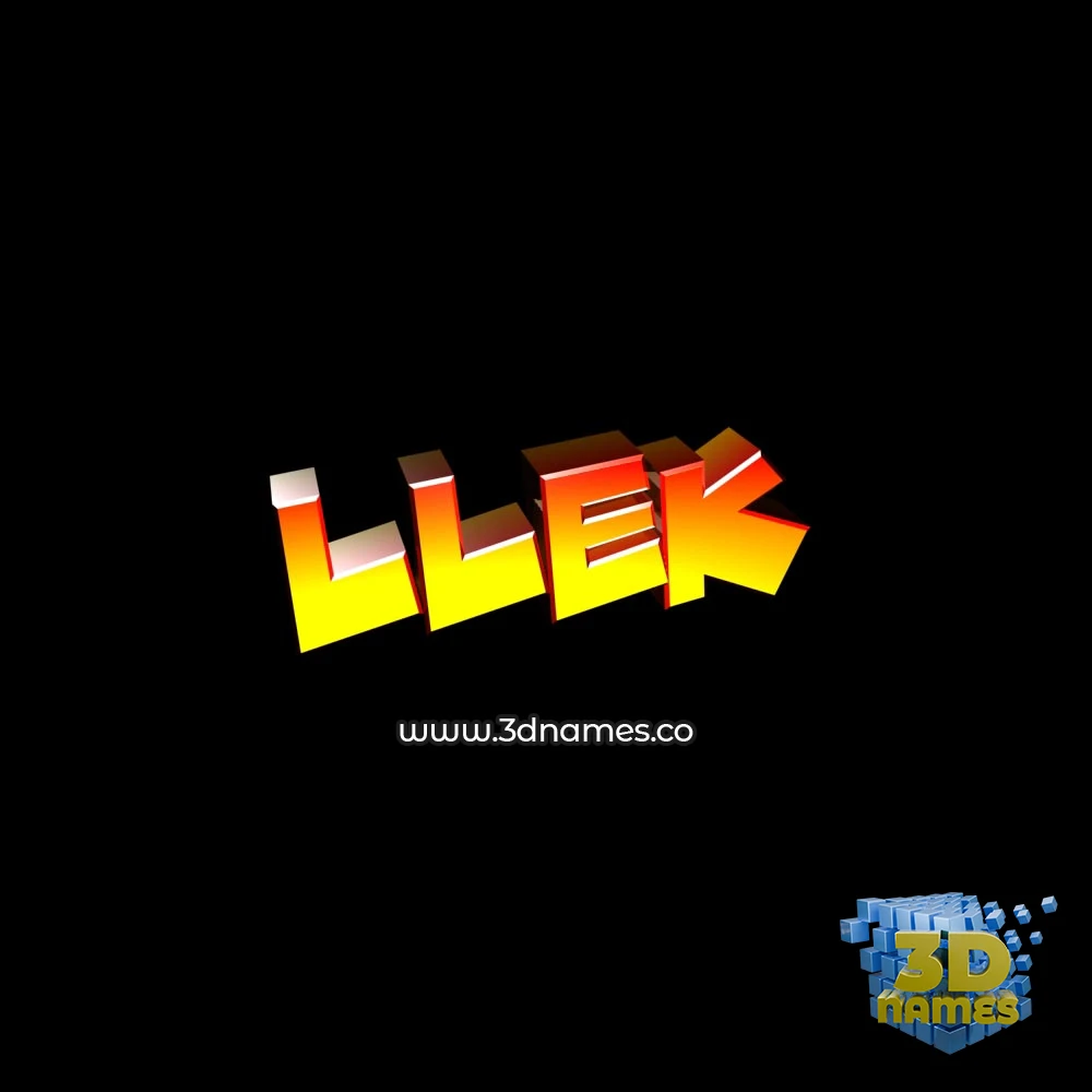 llek in Black Background style - 3D name wallpaper