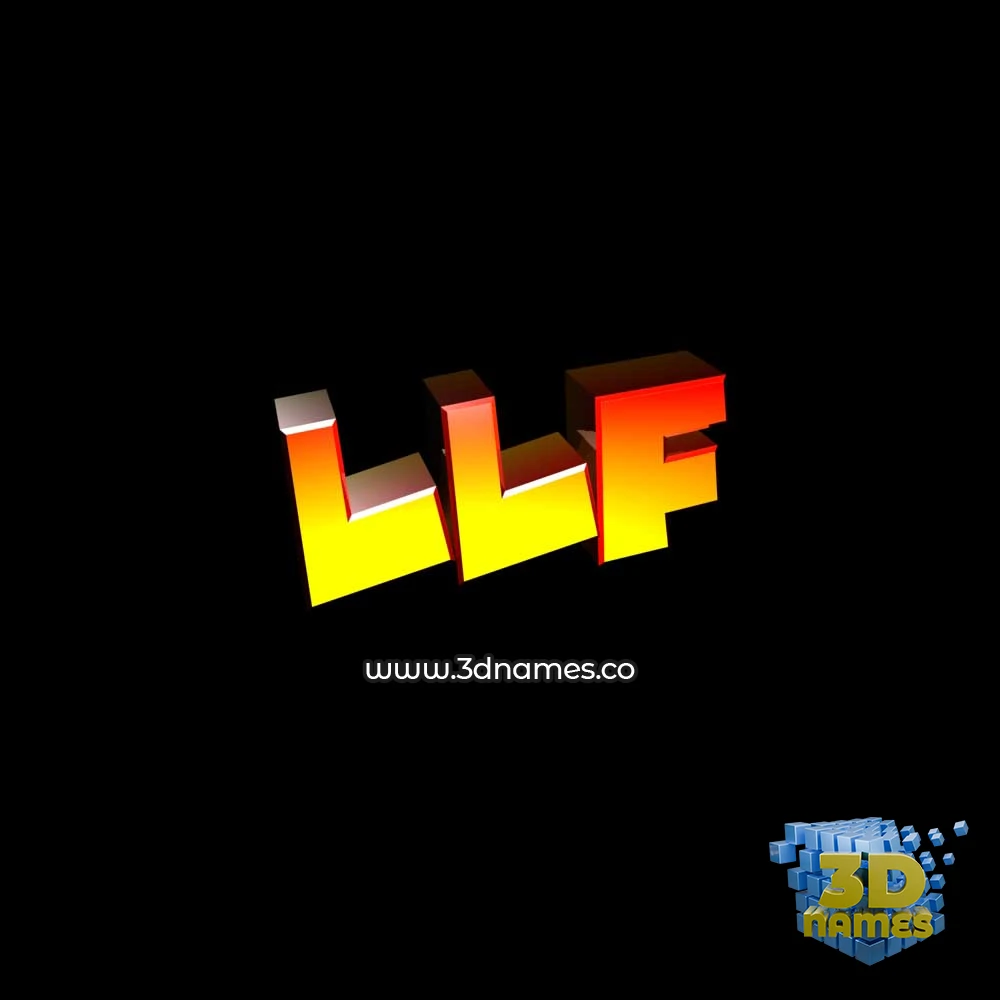 llf in Black Background style - 3D name wallpaper