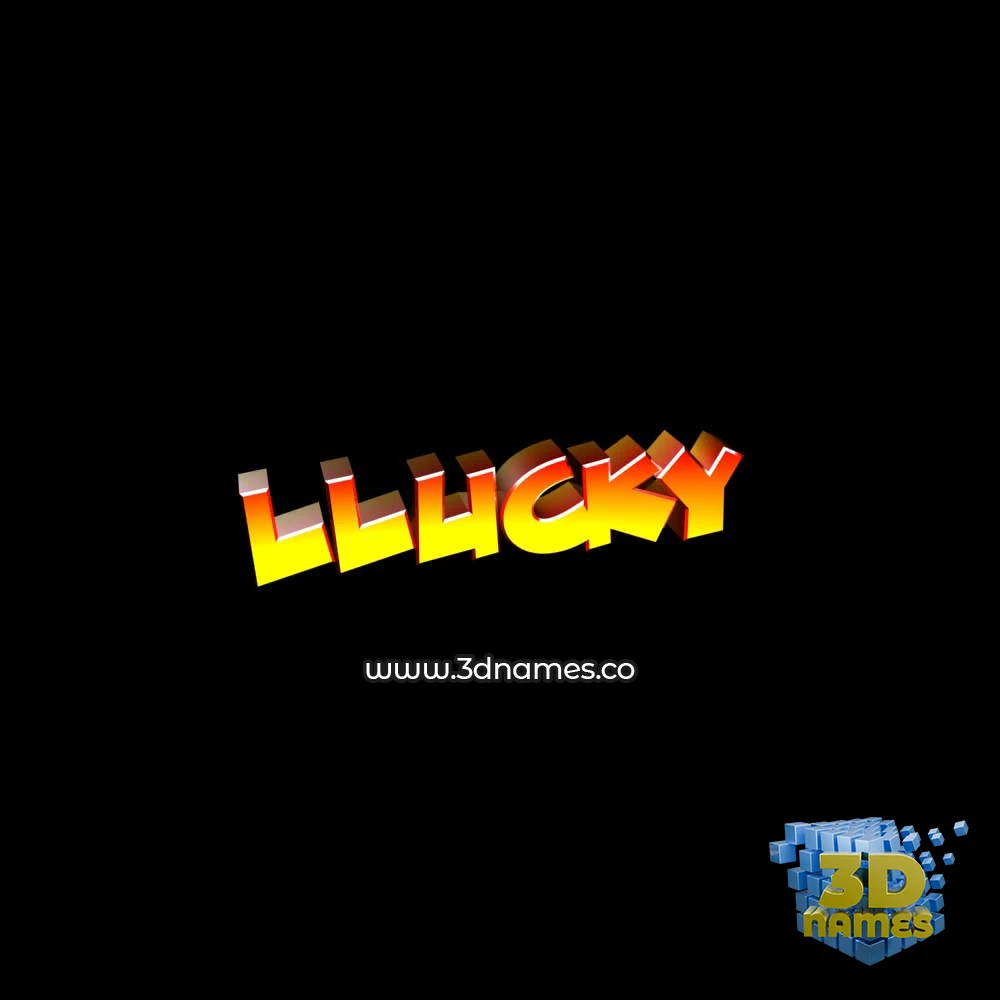 llucky in Black Background style - 3D name wallpaper