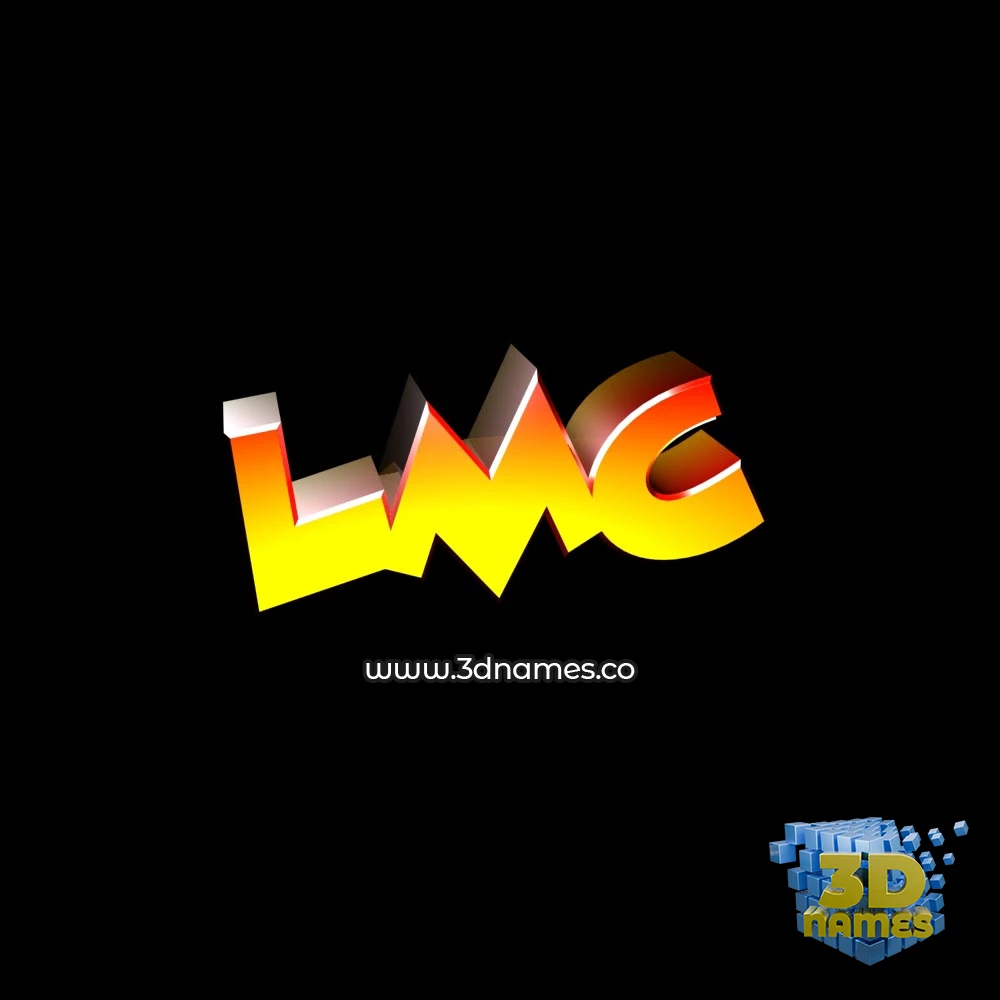 lmc in Black Background style - 3D name wallpaper