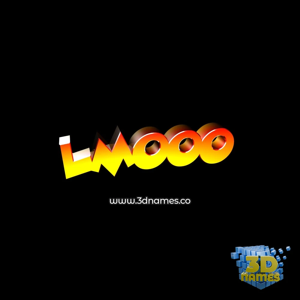 lmooo in Black Background style - 3D name wallpaper