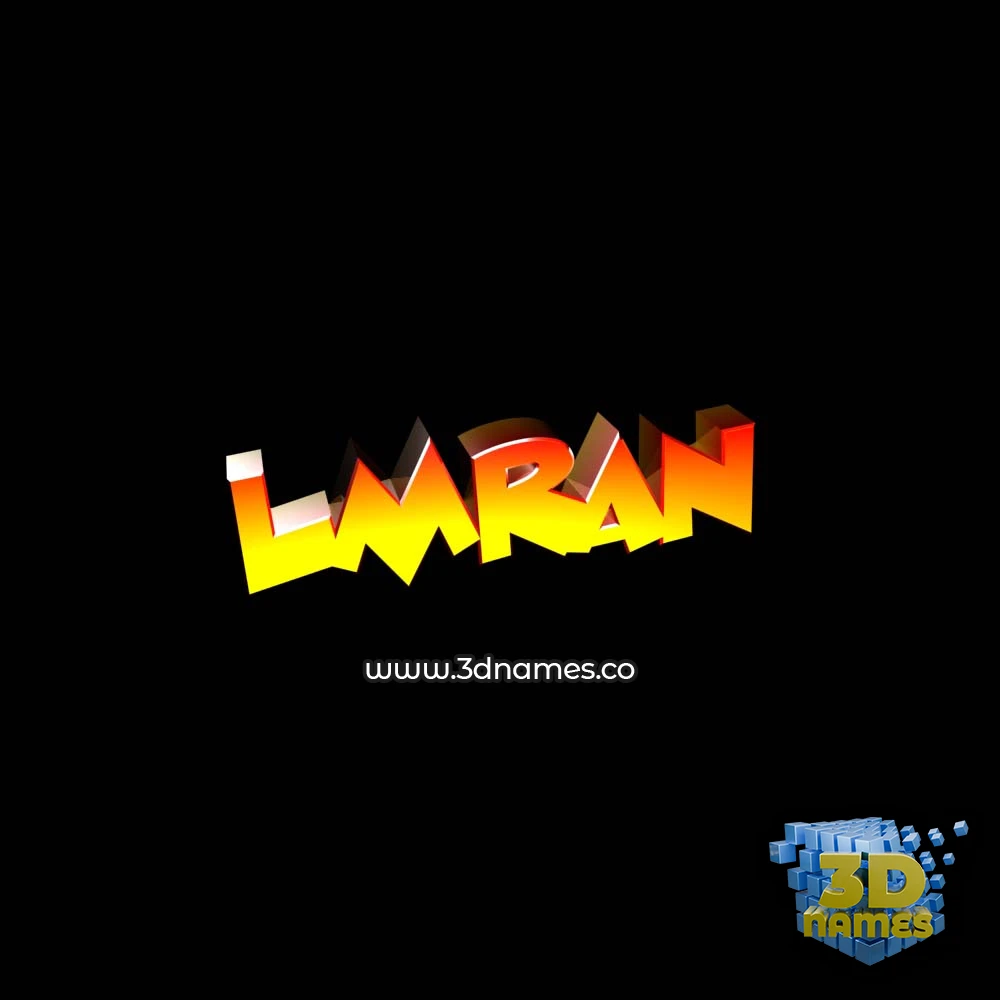 lmran in Black Background style - 3D name wallpaper