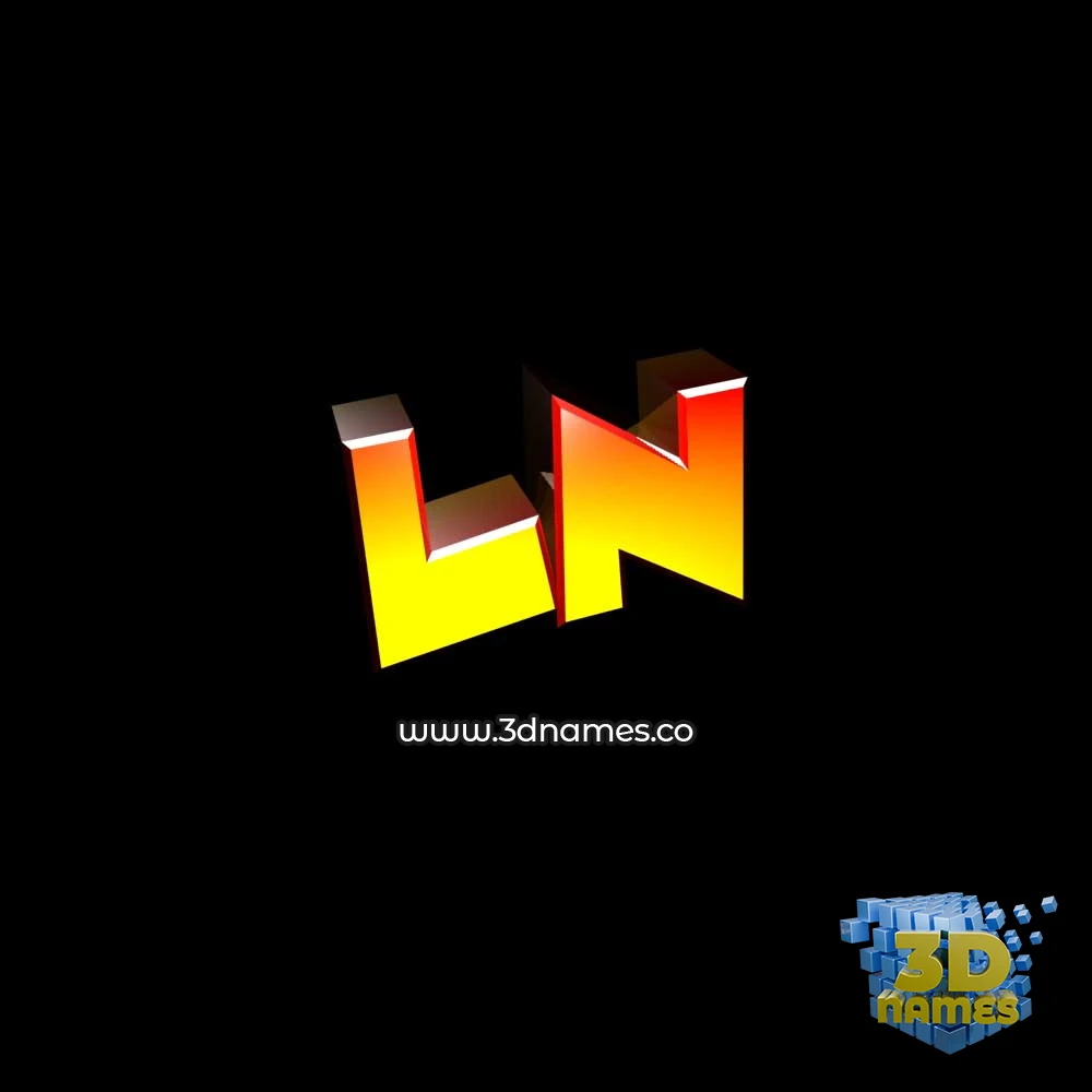 ln in Black Background style - 3D name wallpaper
