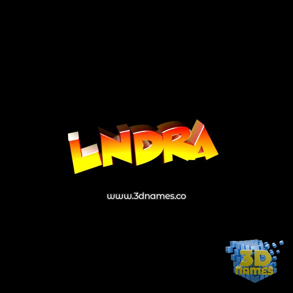 lndra in Black Background style - 3D name wallpaper