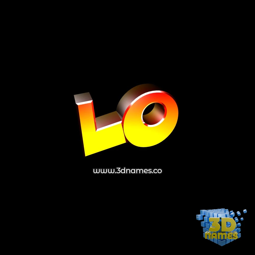 lo in Black Background style - 3D name wallpaper