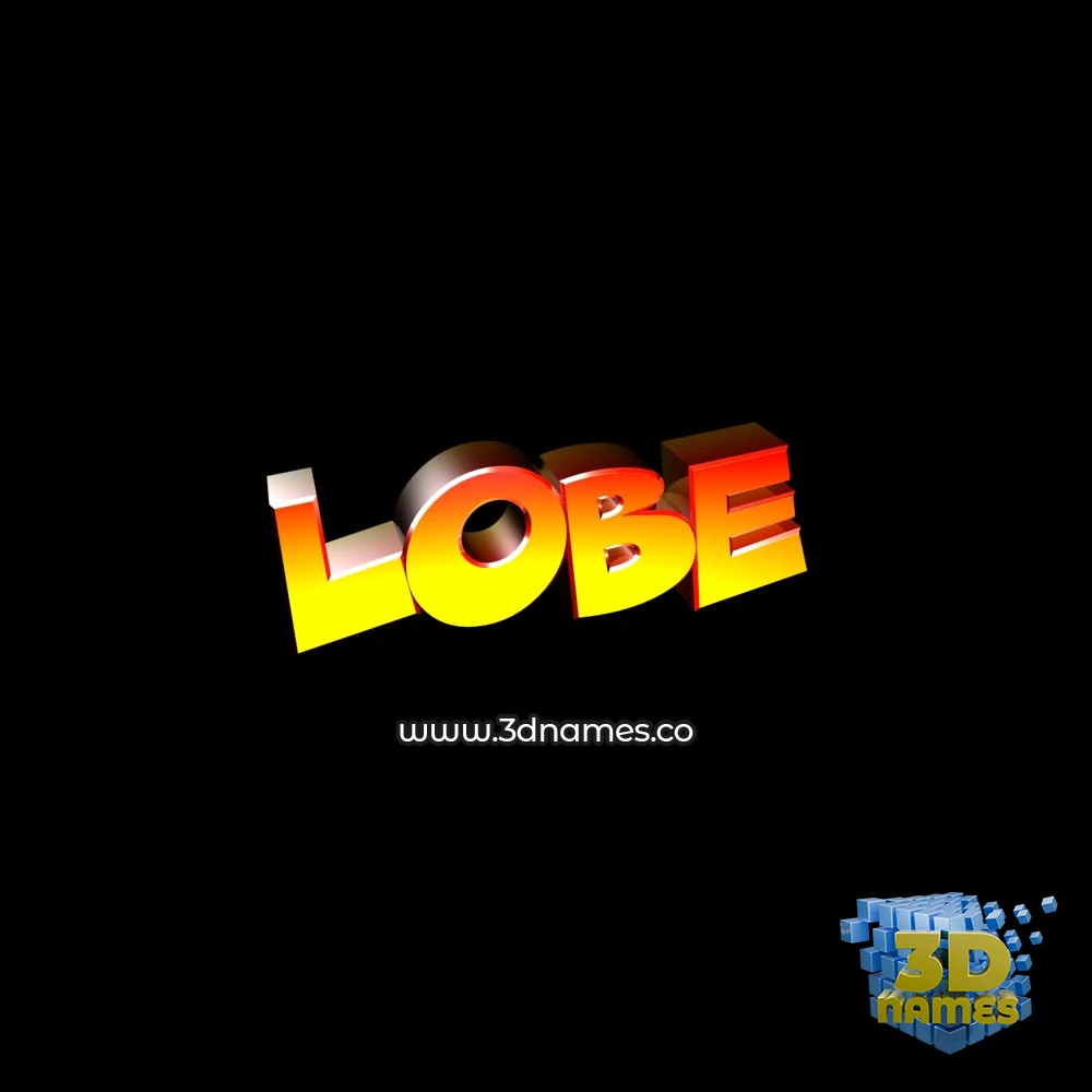 lobe in Black Background style - 3D name wallpaper