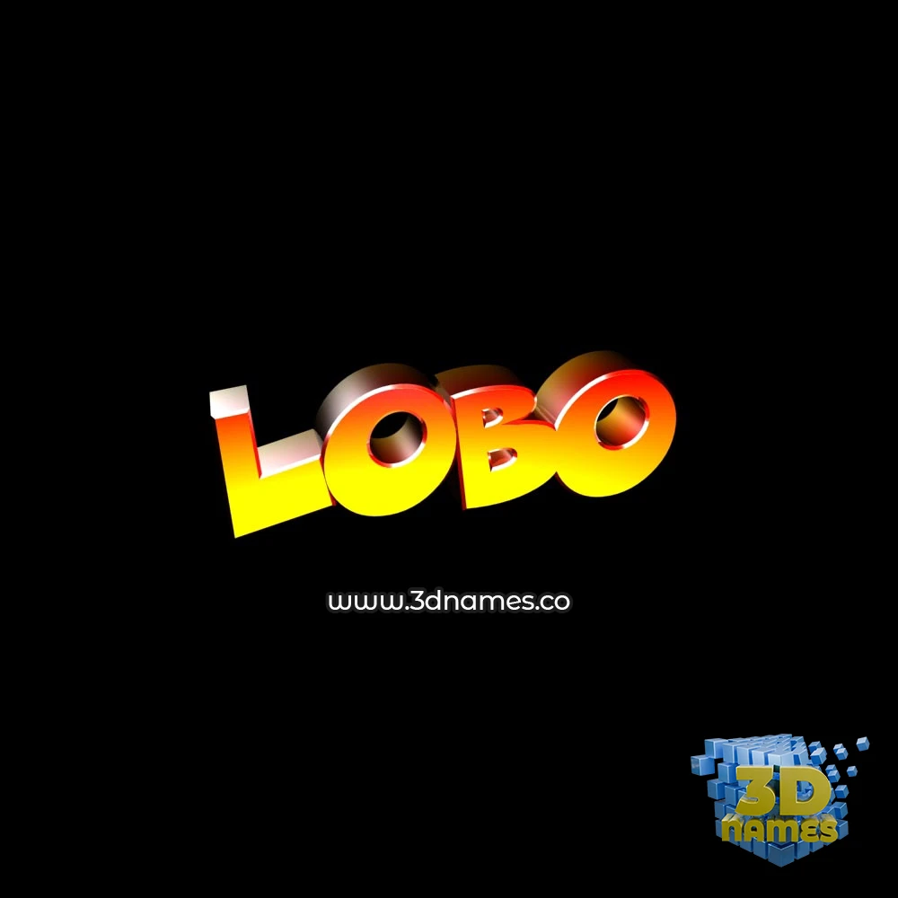 lobo in Black Background style - 3D name wallpaper