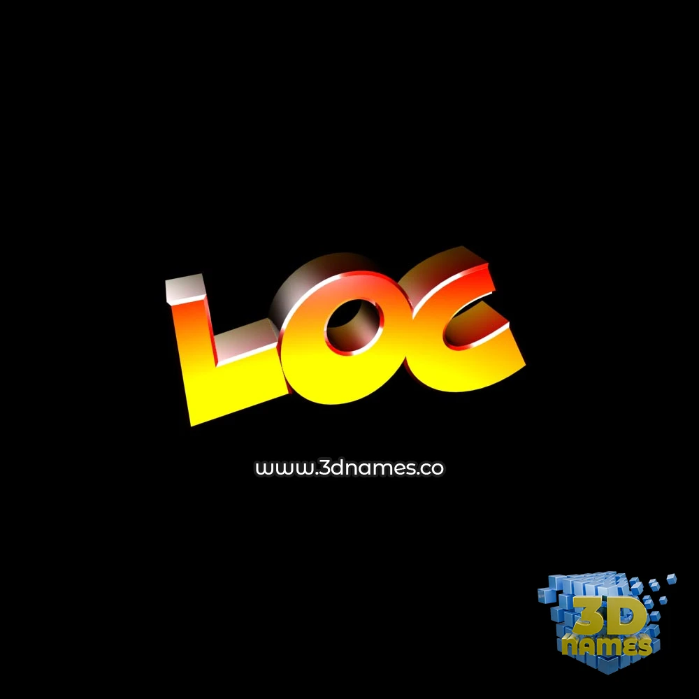 loc in Black Background style - 3D name wallpaper