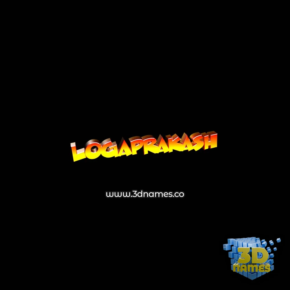 logaprakash in Black Background style - 3D name wallpaper