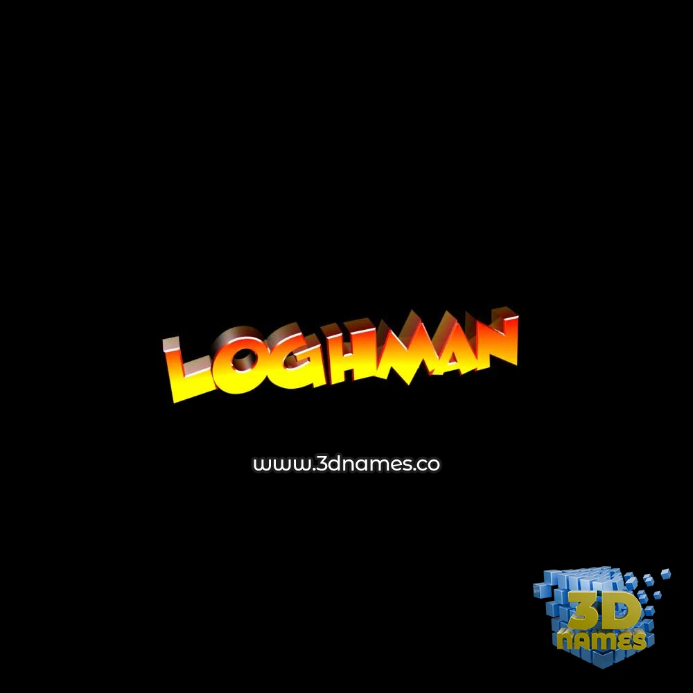 loghman in Black Background style - 3D name wallpaper