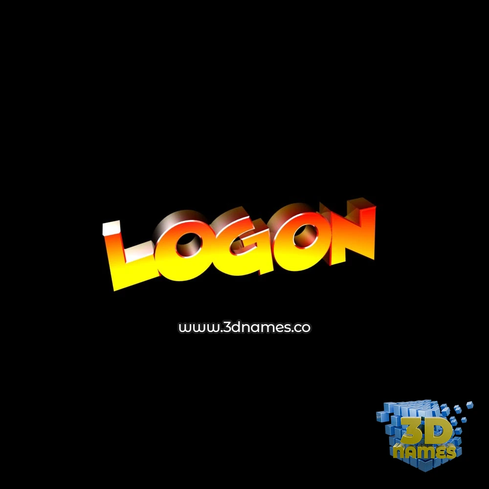 logon in Black Background style - 3D name wallpaper