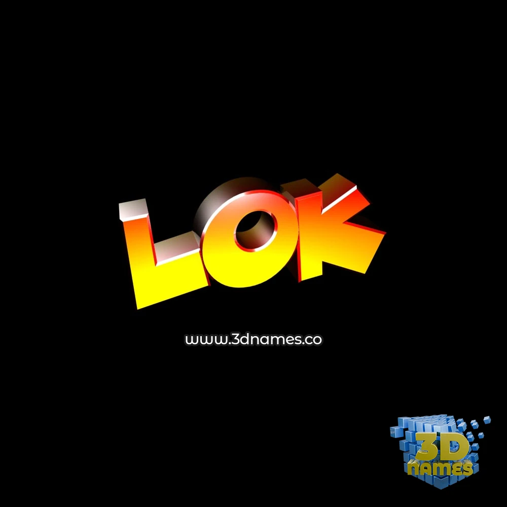 lok in Black Background style - 3D name wallpaper