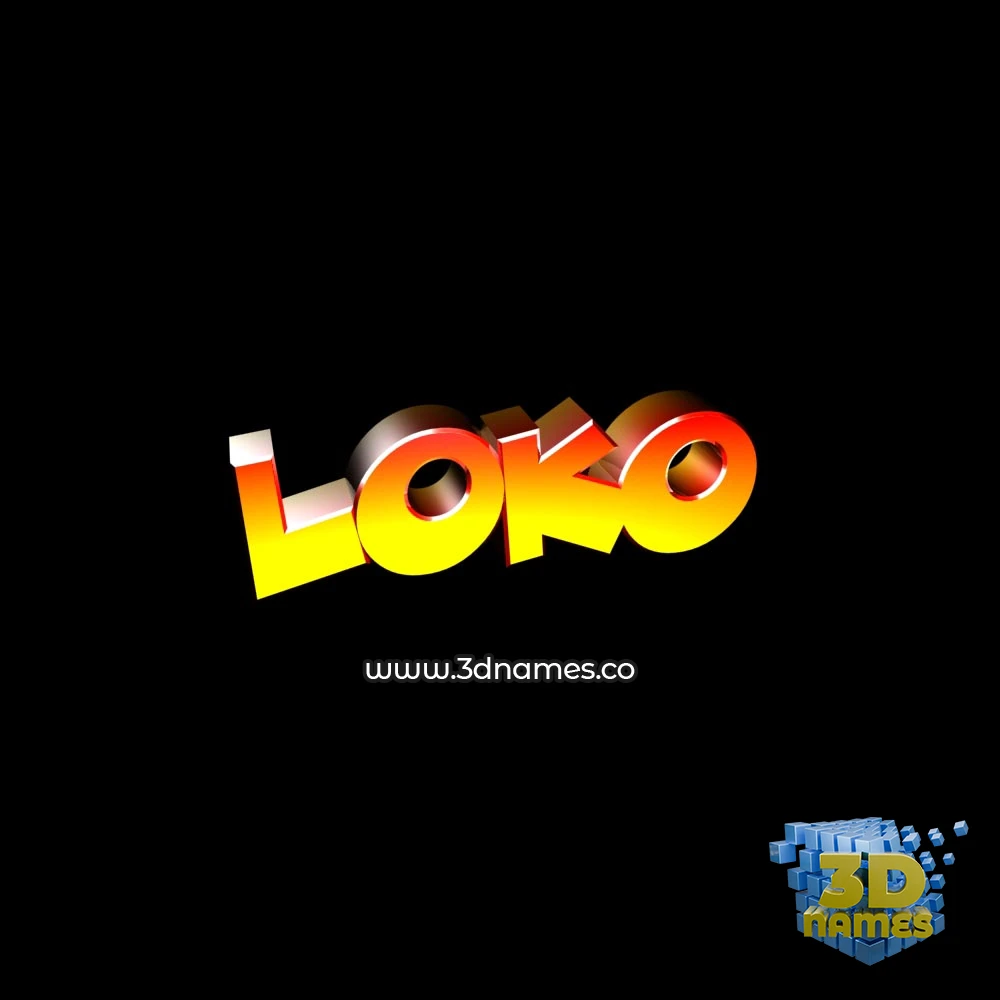 loko in Black Background style - 3D name wallpaper