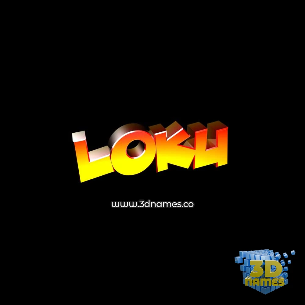 loku in Black Background style - 3D name wallpaper