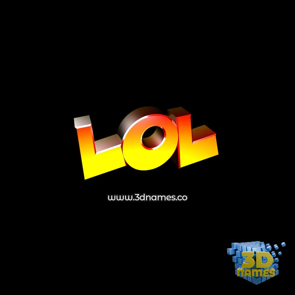 lol in Black Background style - 3D name wallpaper