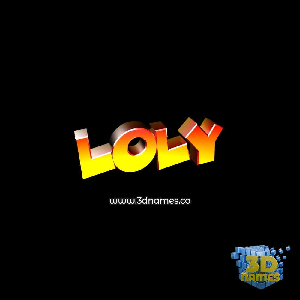 loly in Black Background style - 3D name wallpaper