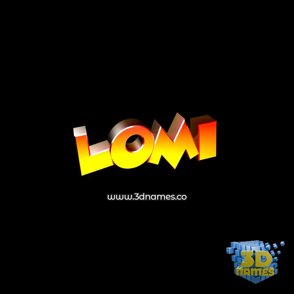 lomi in Black Background style - 3D name wallpaper