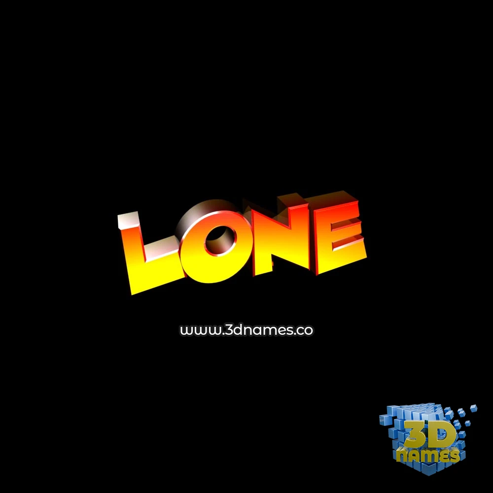 lone in Black Background style - 3D name wallpaper