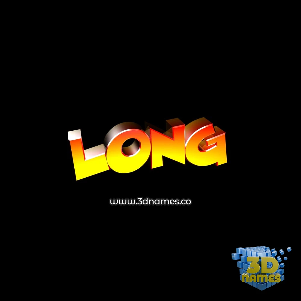 long in Black Background style - 3D name wallpaper