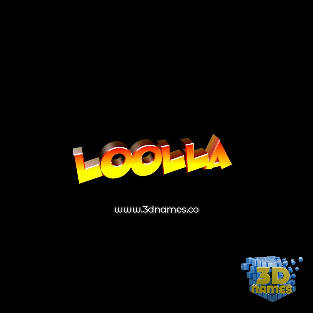 loolla in Black Background style - 3D name wallpaper