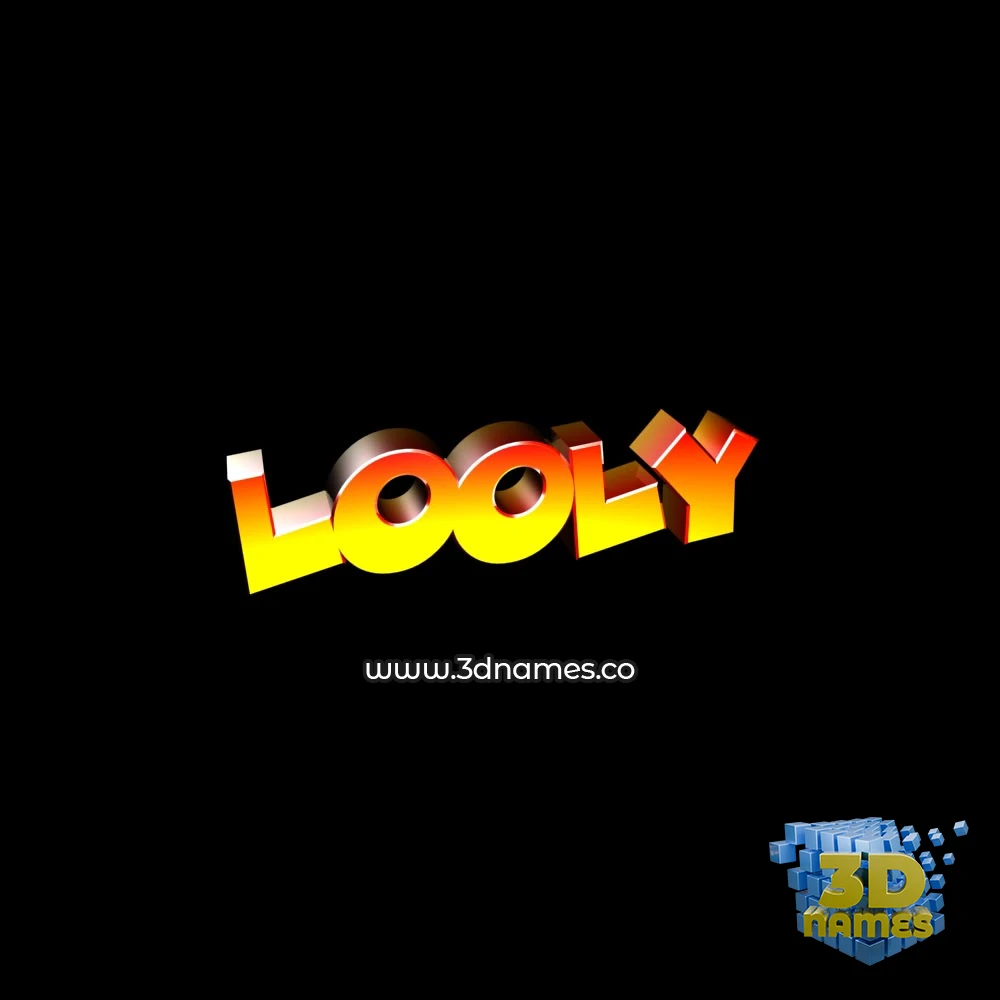 looly in Black Background style - 3D name wallpaper