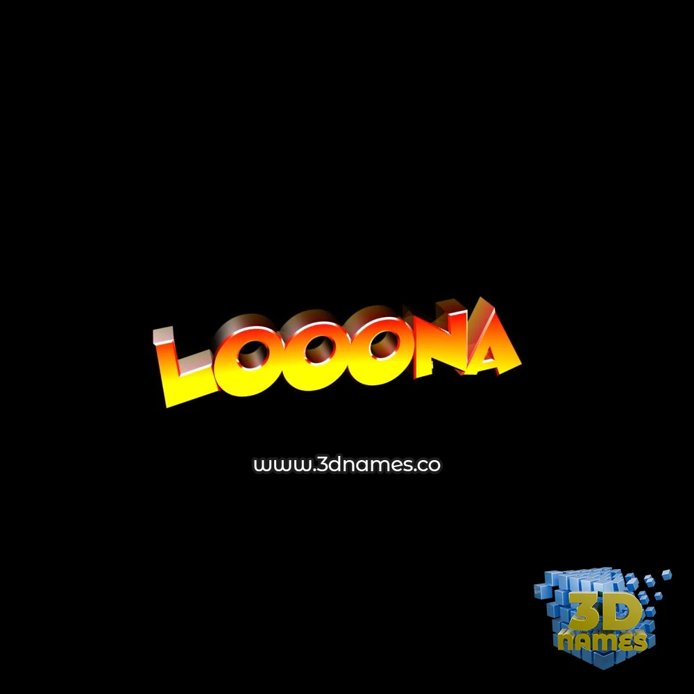 looona in Black Background style - 3D name wallpaper