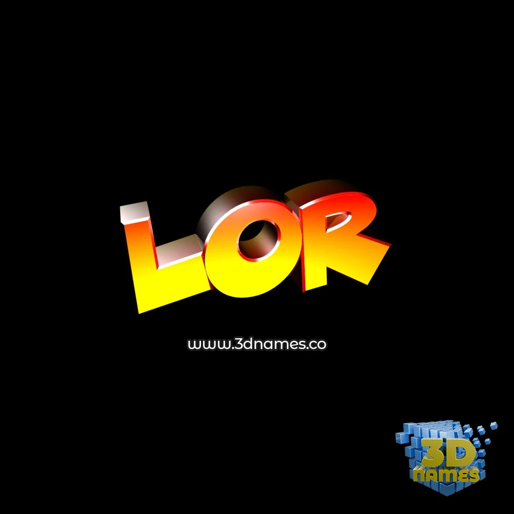 lor in Black Background style - 3D name wallpaper