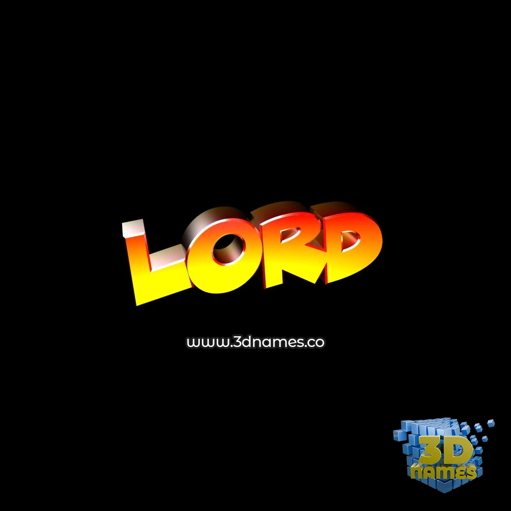 lord in Black Background style - 3D name wallpaper