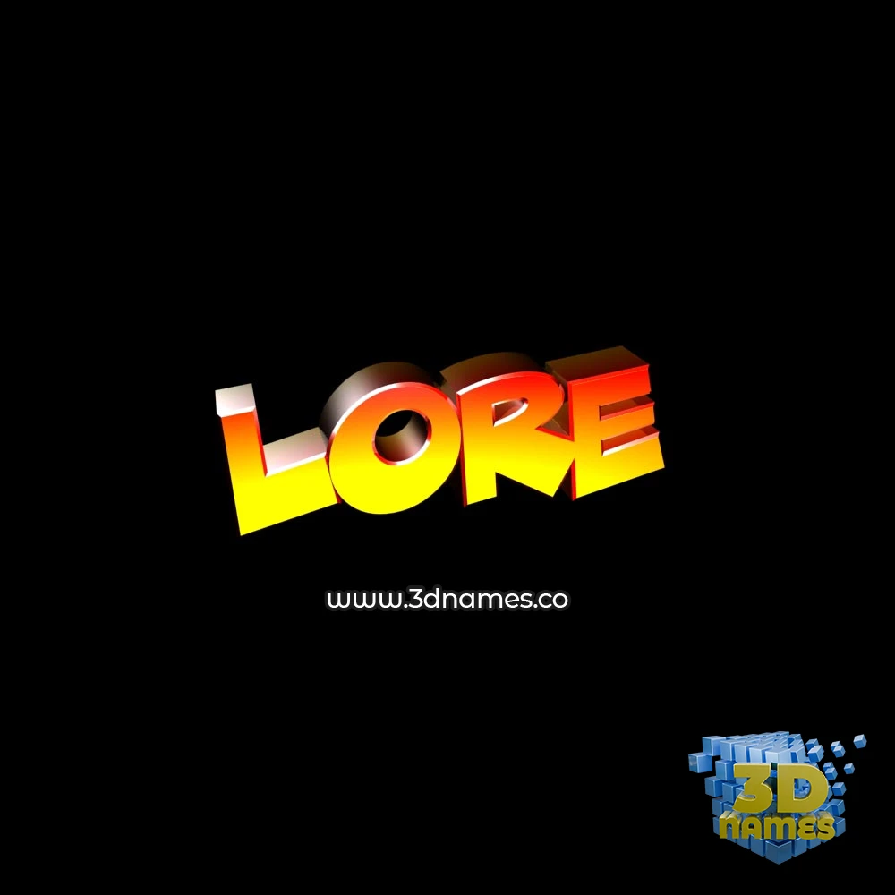lore in Black Background style - 3D name wallpaper
