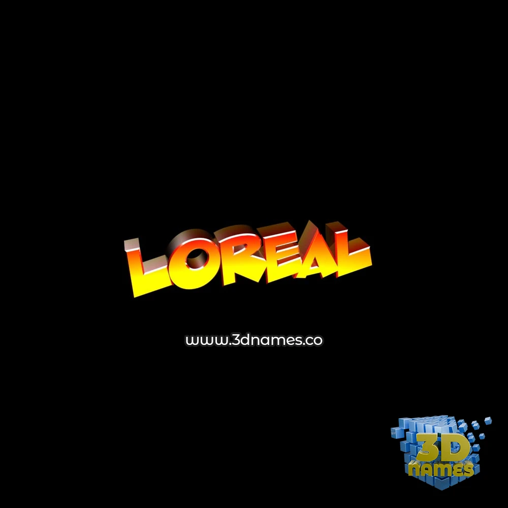 loreal in Black Background style - 3D name wallpaper