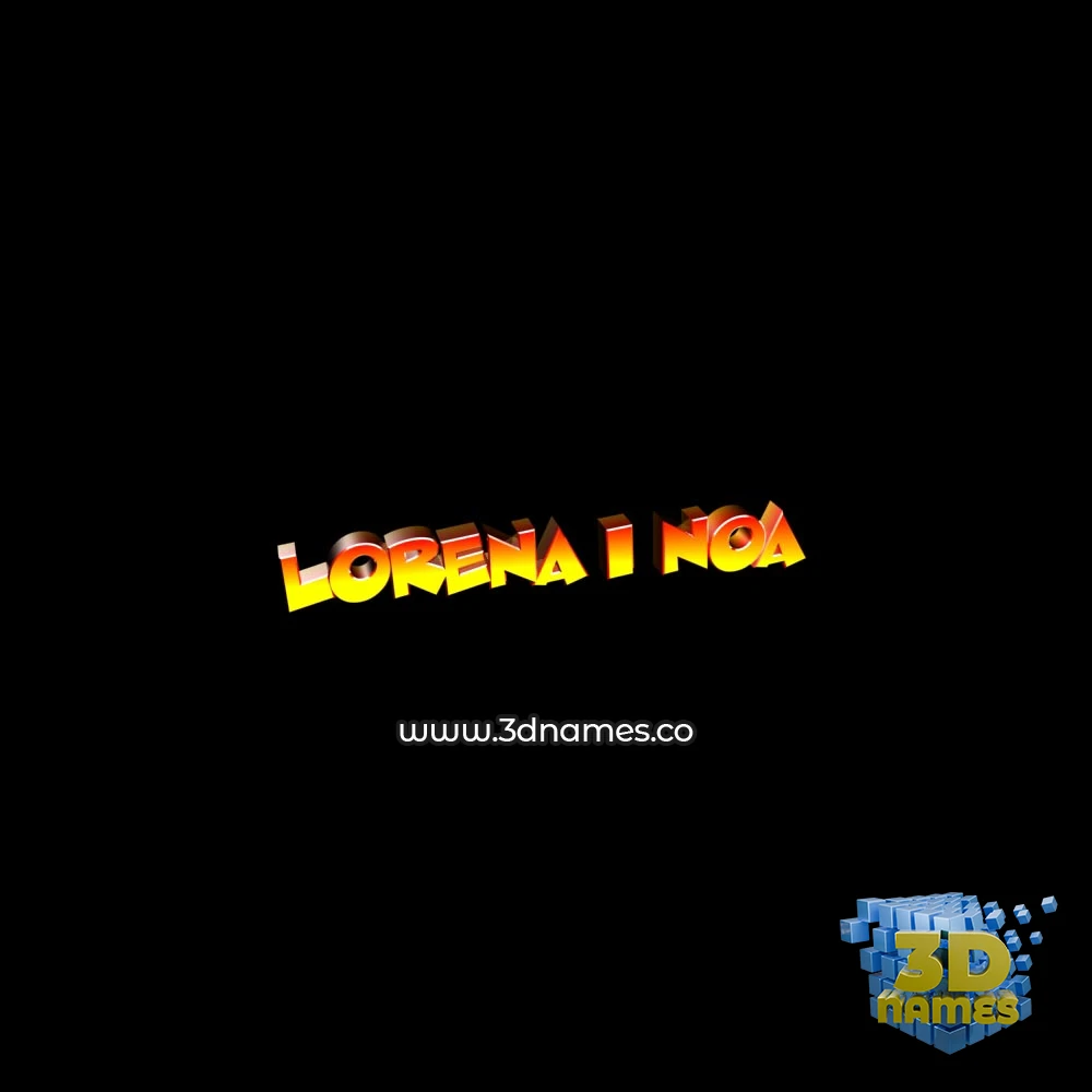 lorena i noa in Black Background style - 3D name wallpaper
