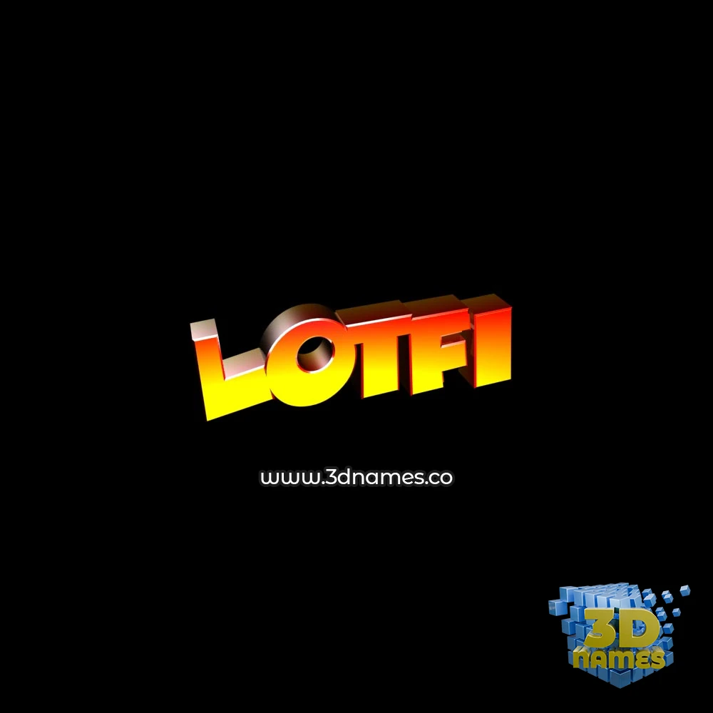 lotfi in Black Background style - 3D name wallpaper