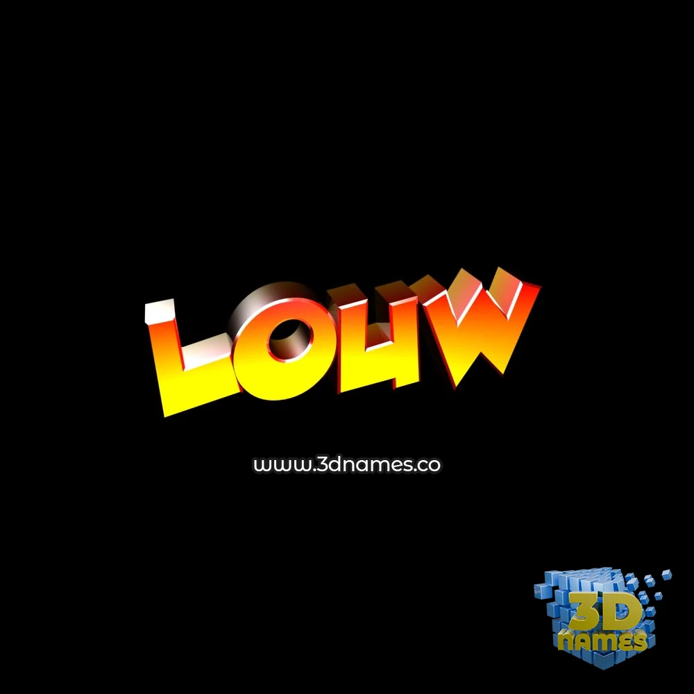 louw in Black Background style - 3D name wallpaper