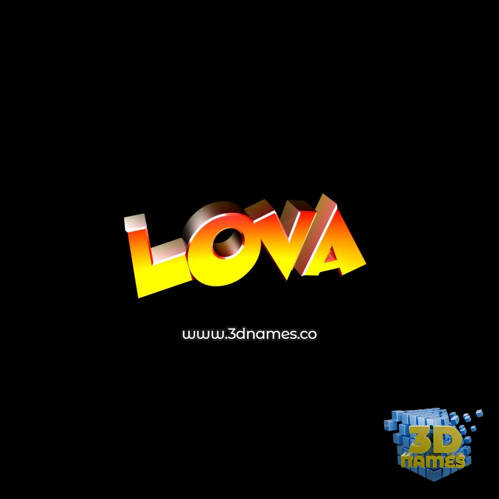 lova in Black Background style - 3D name wallpaper