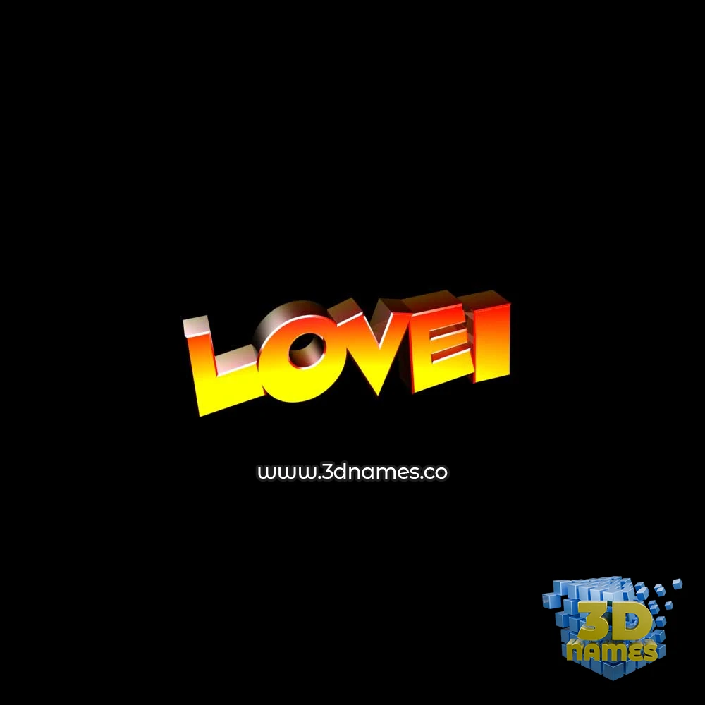 lovei in Black Background style - 3D name wallpaper