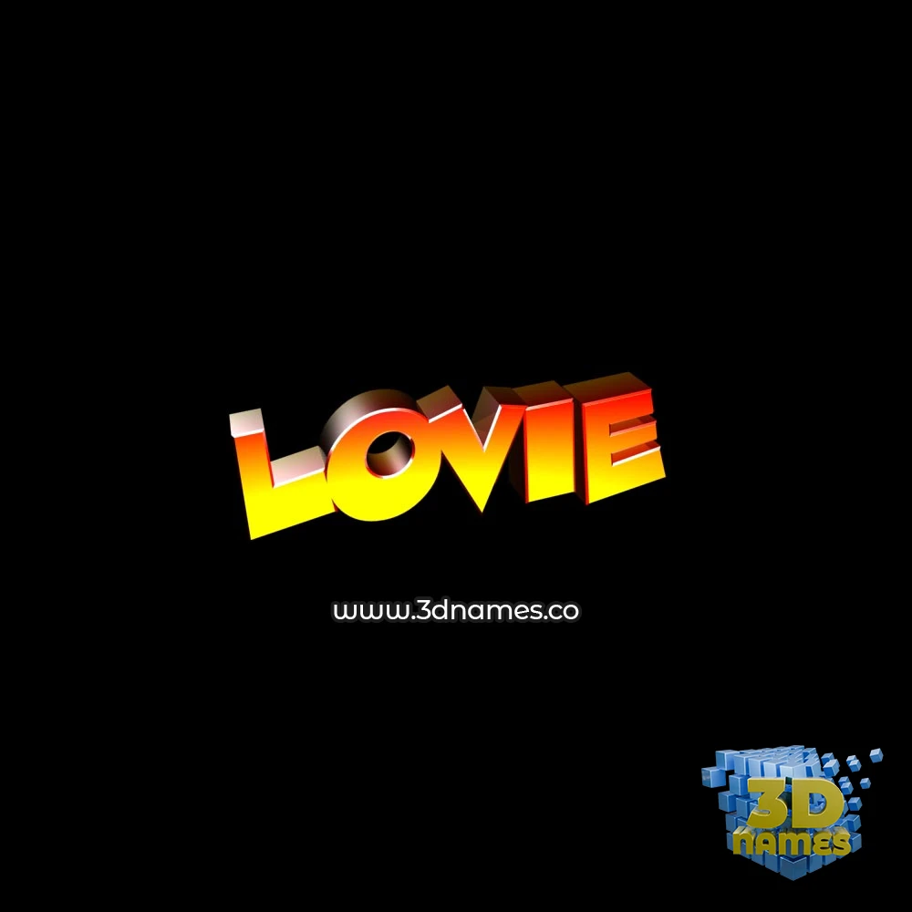 lovie in Black Background style - 3D name wallpaper