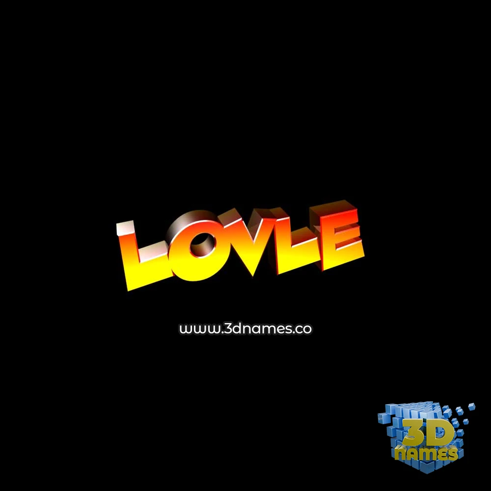 lovle in Black Background style - 3D name wallpaper