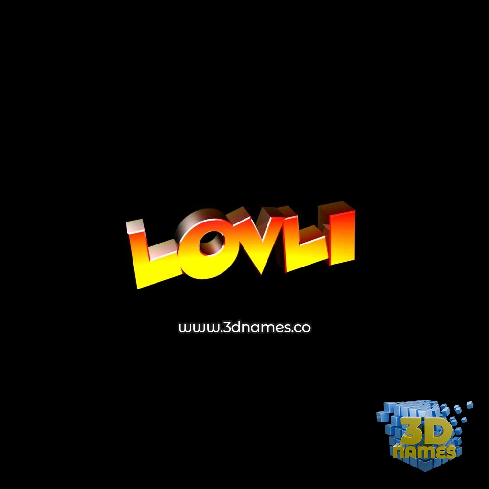 lovli in Black Background style - 3D name wallpaper