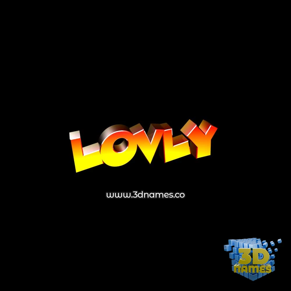 lovly in Black Background style - 3D name wallpaper