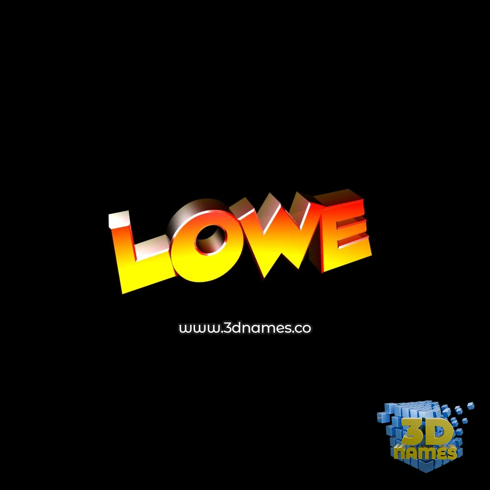 lowe in Black Background style - 3D name wallpaper