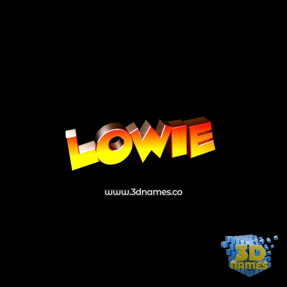 lowie in Black Background style - 3D name wallpaper