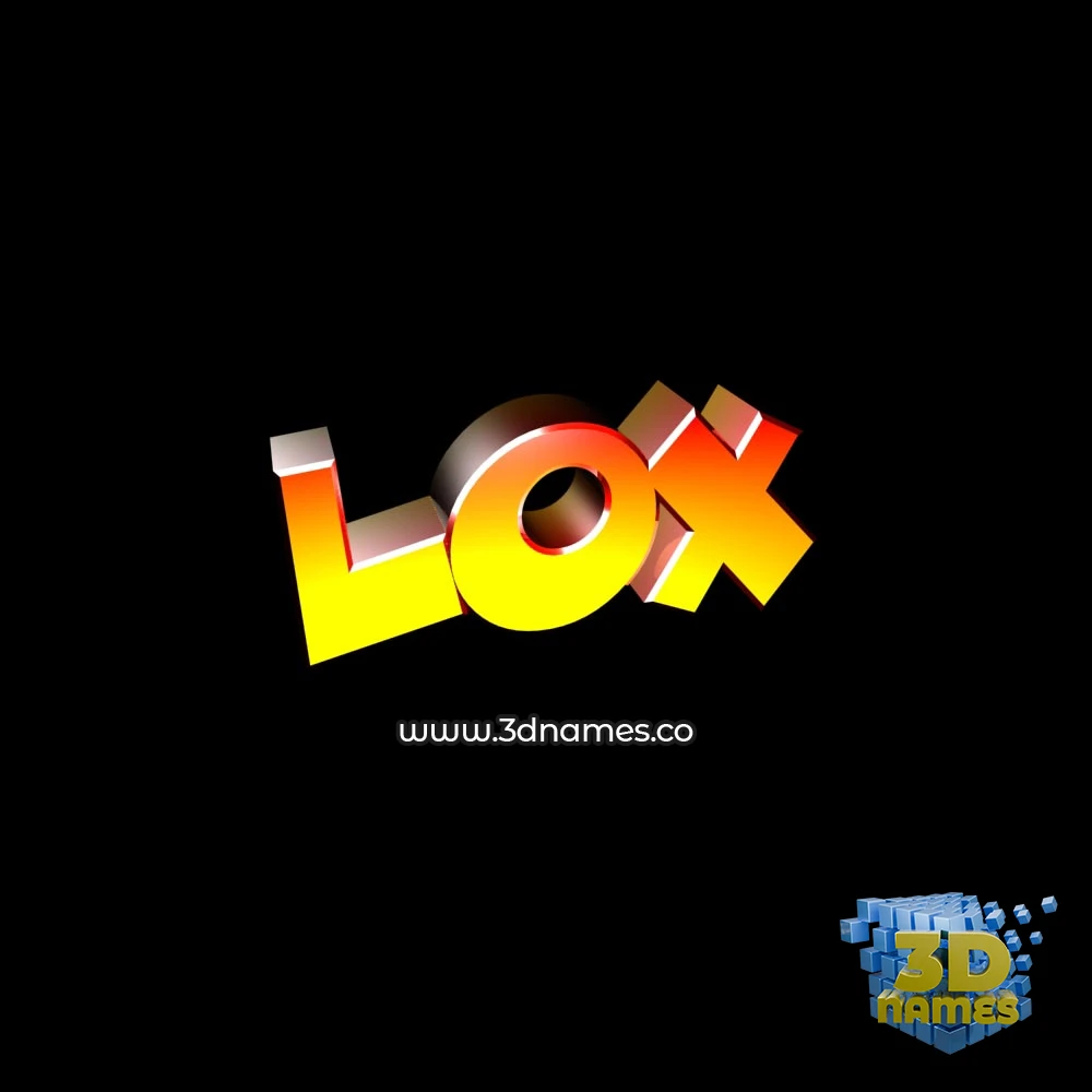 lox in Black Background style - 3D name wallpaper