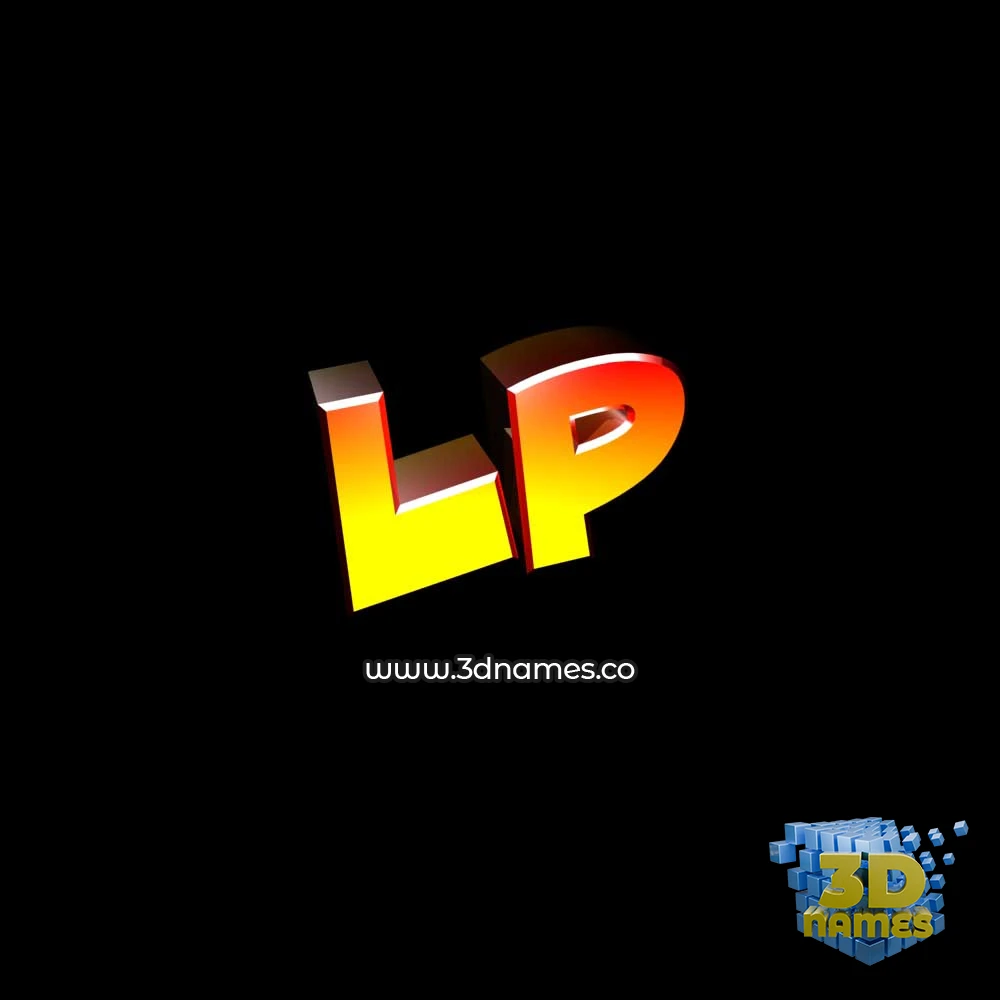 lp in Black Background style - 3D name wallpaper