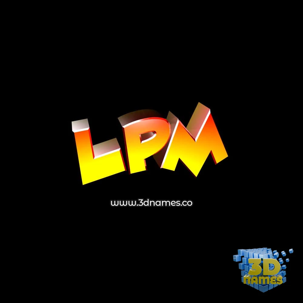 lpm in Black Background style - 3D name wallpaper