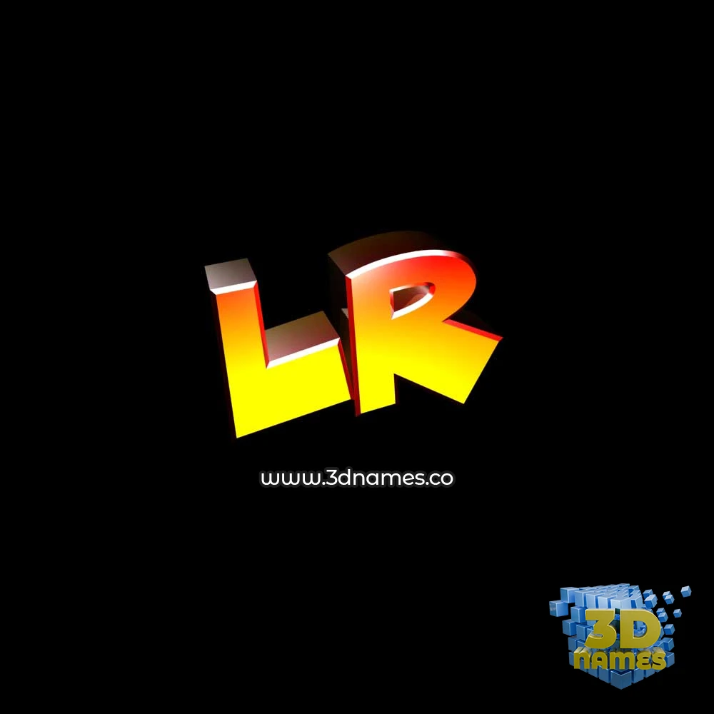 lr in Black Background style - 3D name wallpaper