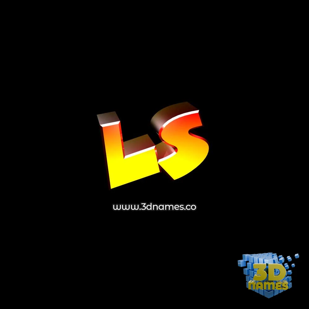ls in Black Background style - 3D name wallpaper