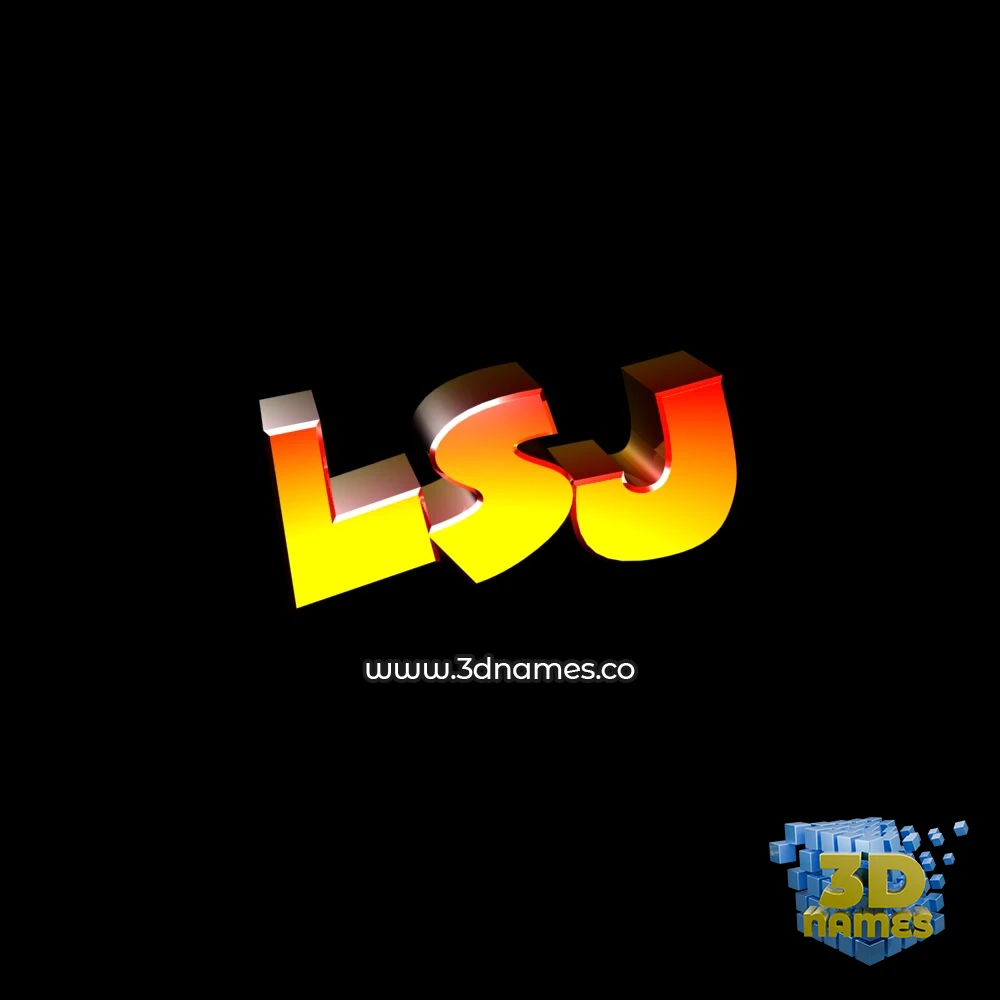 lsj in Black Background style - 3D name wallpaper