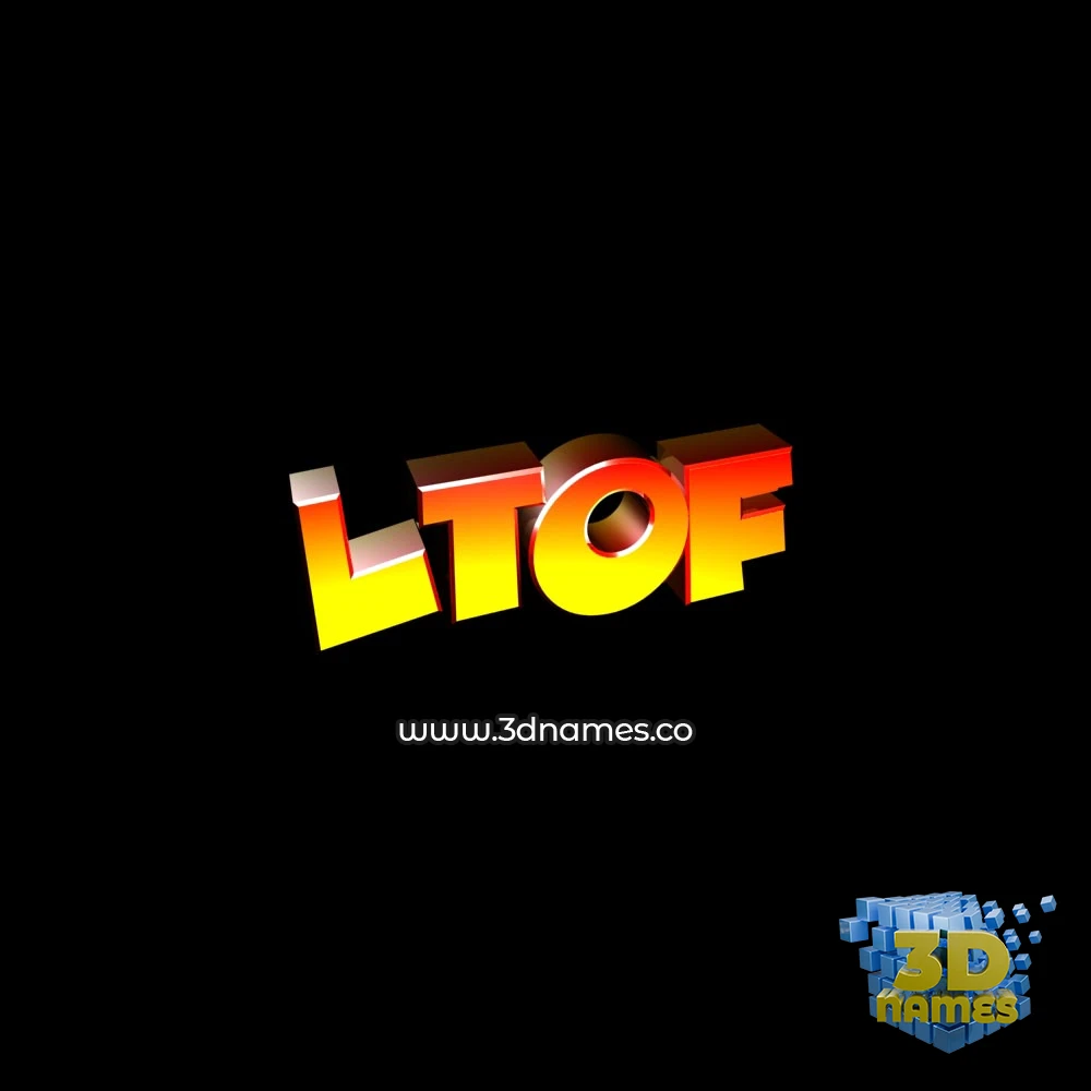 ltof in Black Background style - 3D name wallpaper